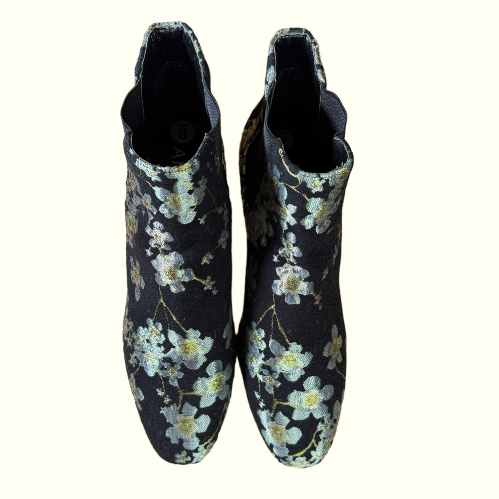 Anne Klein Gorgia Fabric Floral Ankle Booties EUC - Picture 12 of 13